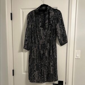 RW&CO. Black and White Patterned Midi Dress